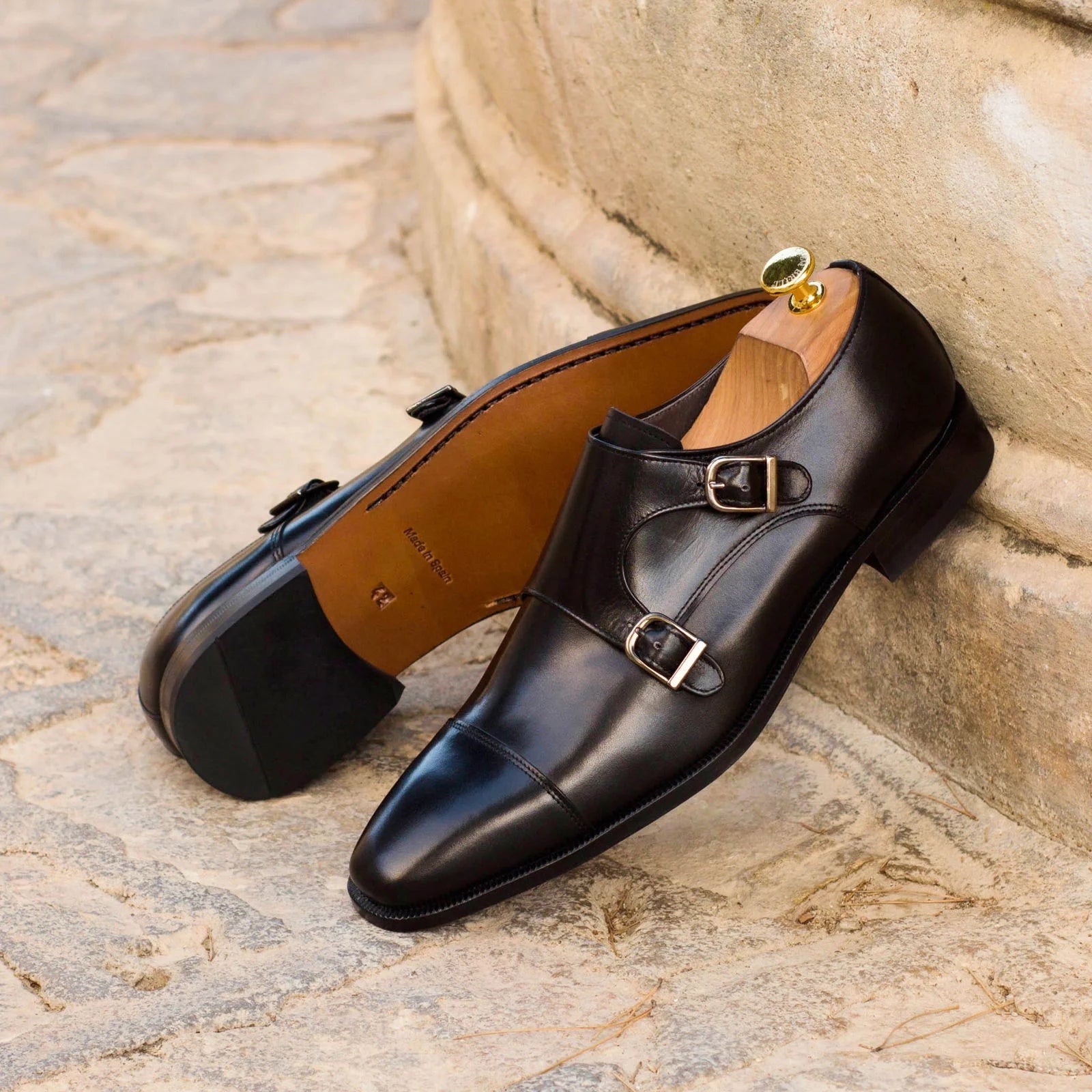 Double Monk Dress Shoe (Black)
