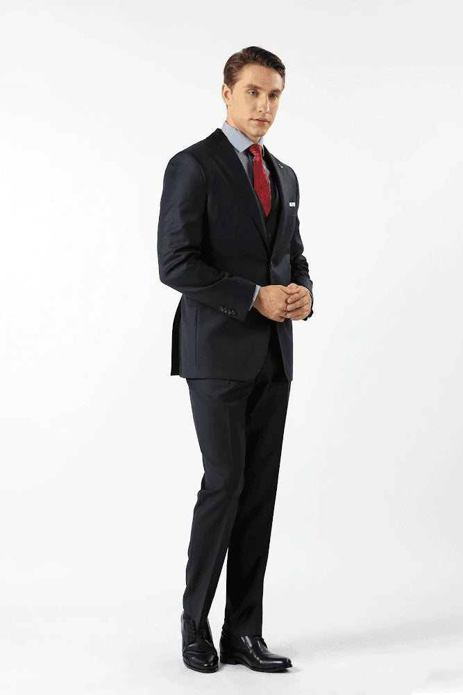 100% Australian Merino Wool Men's Ready To Wear Charcoal Suit
