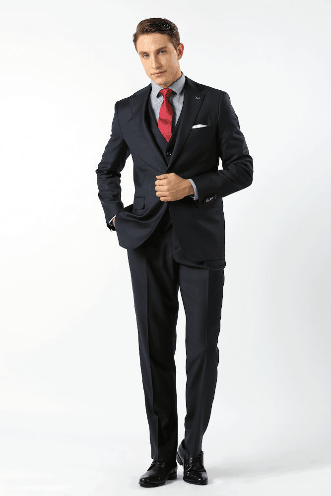 100% Australian Merino Wool Men's Ready To Wear Charcoal Suit